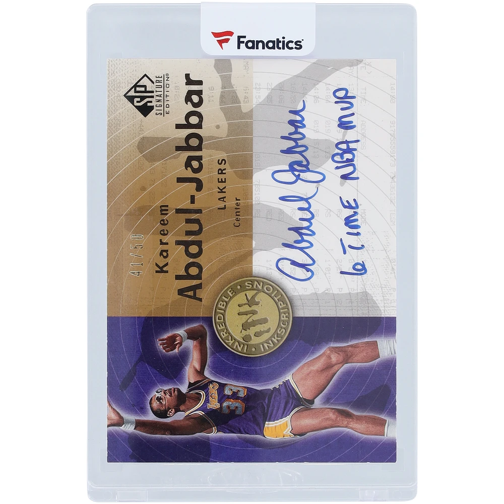 Kareem Abdul-Jabbar Los Angeles Lakers Autographed 2005-06 Upper Deck SP Signature Edition Inkredible Inkscriptions #II-KA #41/50 Card with "6 Time NBA MVP" Inscription