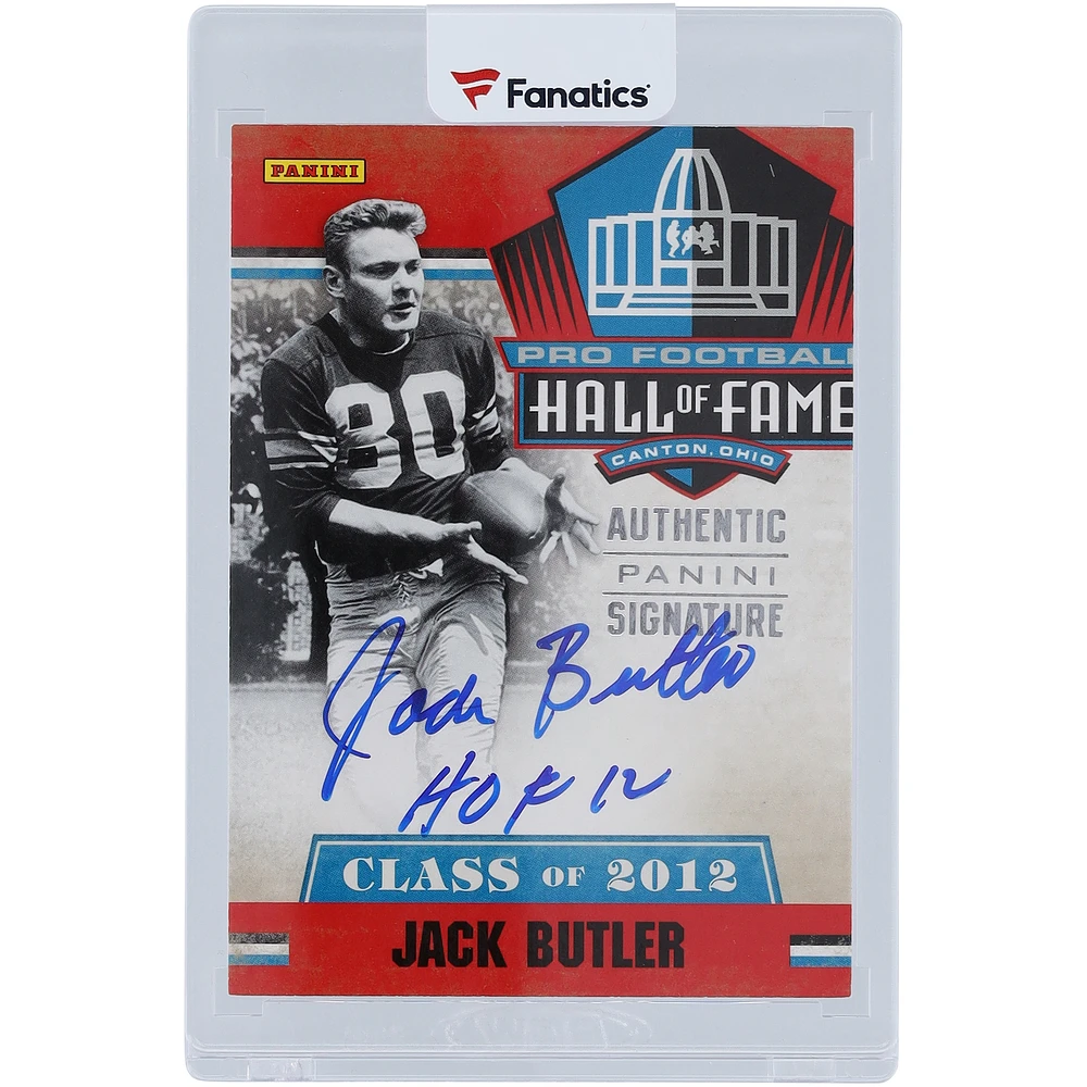 Jack Butler Pittsburgh Steelers Autographed 2012 Panini National Treasures Hall Of Fame Class of 2012 #6 Card with "HOF 12" Inscription
