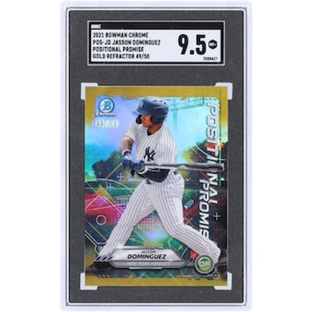 Jasson Dominguez New York Yankees 2021 Bowman Chrome Gold Refractor #POS-JD #49/50 SGC Authenticated 9.5 Card