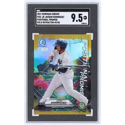 Jasson Dominguez New York Yankees 2021 Bowman Chrome Gold Refractor #POS-JD #49/50 SGC Authenticated 9.5 Card