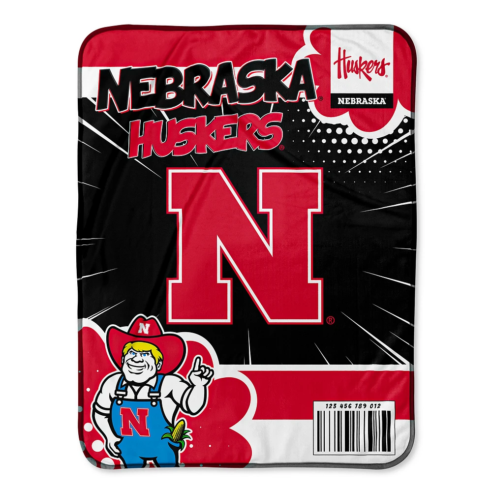 Chad & Jake Nebraska Huskers 30" x 40" Comic Theme Baby Blanket