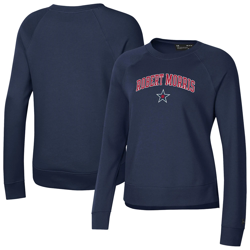 Women's Under Armour Blue Robert Morris Colonials Rival Fleece Pullover Sweatshirt