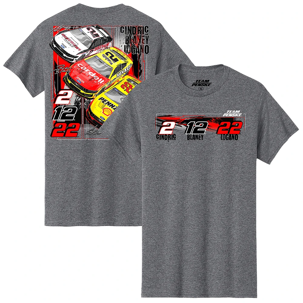 Men's Team Penske Heather Gray Car T-Shirt