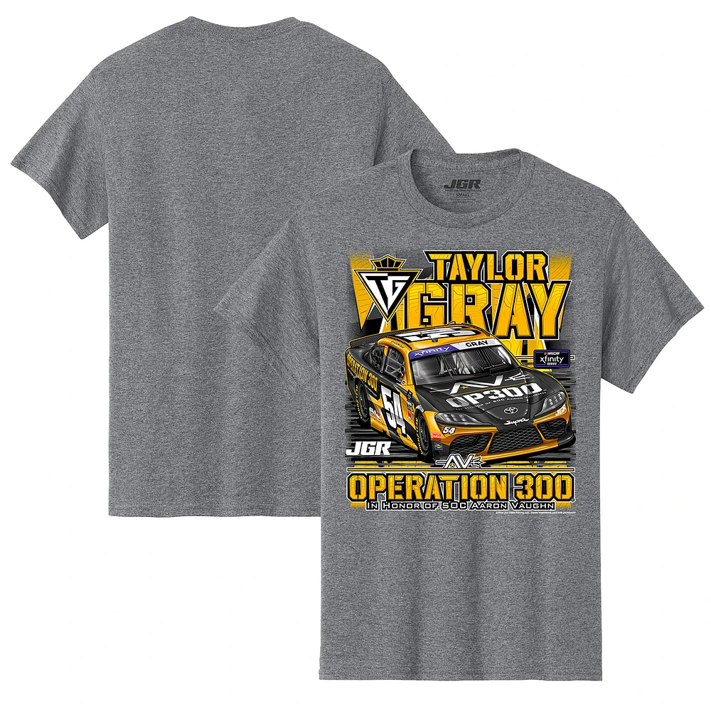 Men's Joe Gibbs Racing Team Collection Heather Gray Taylor Operation 300 Car T-Shirt