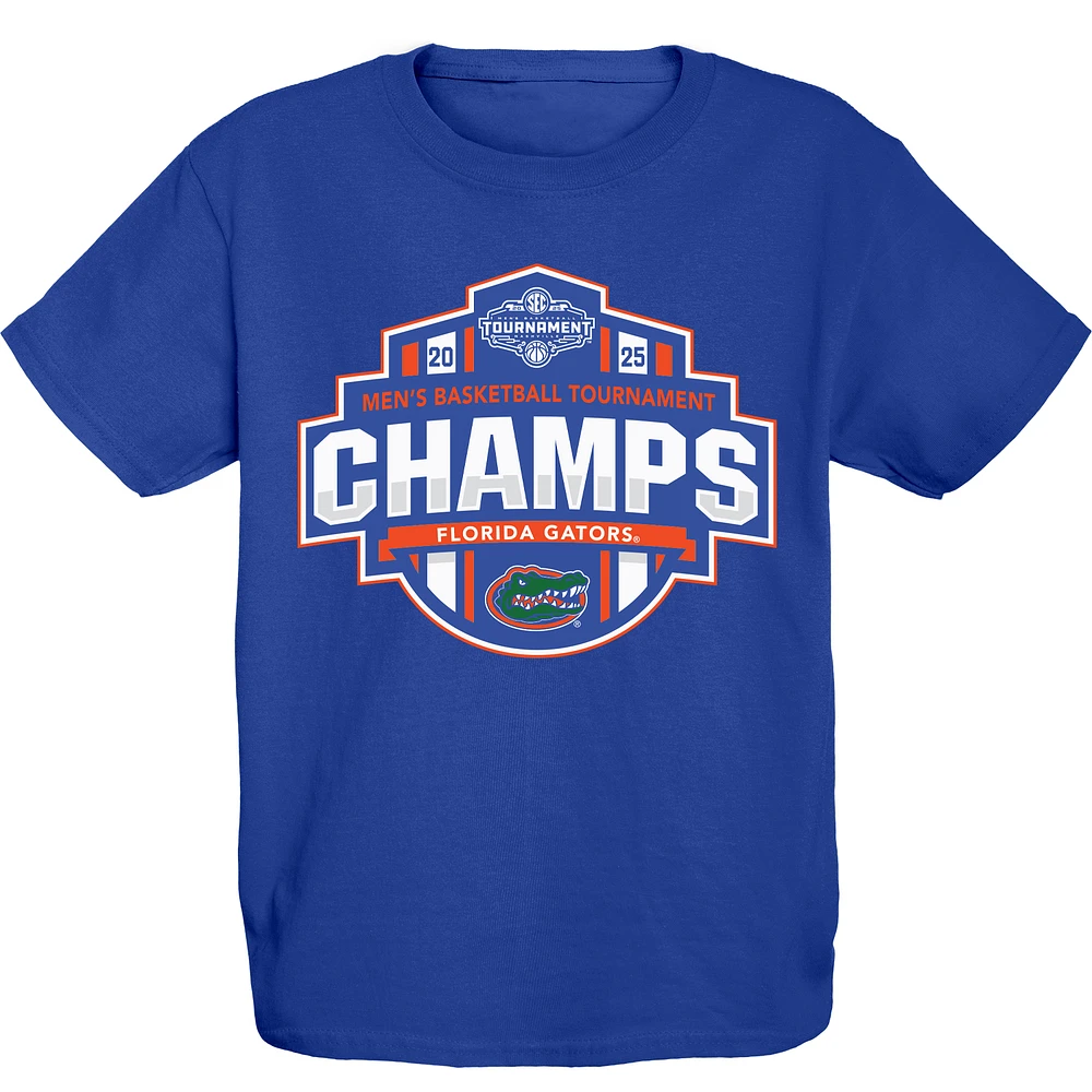 Youth Blue 84 Royal Florida Gators 2025 SEC Men's Basketball Conference Tournament Champions T-Shirt