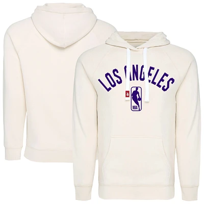 Unisex Sportiqe Cream Los Angeles Lakers Olsen Tri-Blend Pullover Hoodie