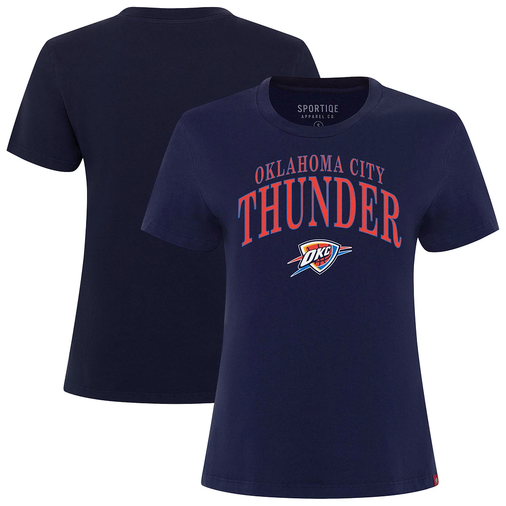Women's Sportiqe Navy Oklahoma City Thunder Arcadia Boxy T-Shirt