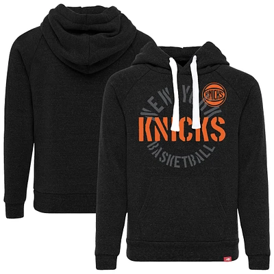 Youth Sportiqe Black New York Knicks Olsen Tri-Blend Pullover Hoodie
