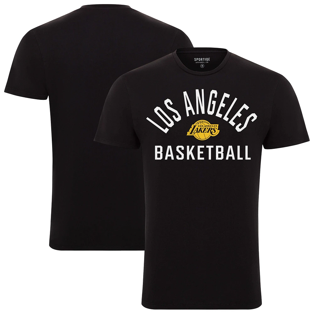 Unisex Sportiqe Black Los Angeles Lakers Bingham T-Shirt