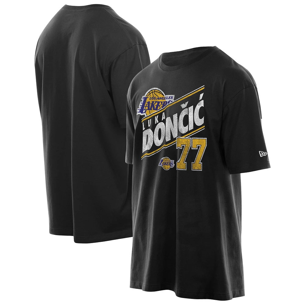 Men's New Era Luka Dončić Black Los Angeles Lakers Layup Player Oversized T-Shirt