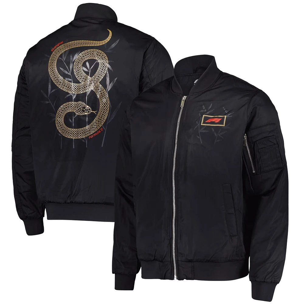 Men's Fanatics Black Formula 1 2025 China Grand Prix Year of the Snake Full-Zip Bomber Jacket