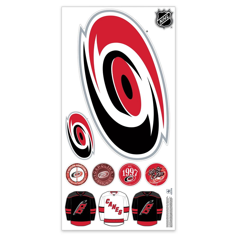 Carolina Hurricanes Repositionable Team Logo Wall Decal Set