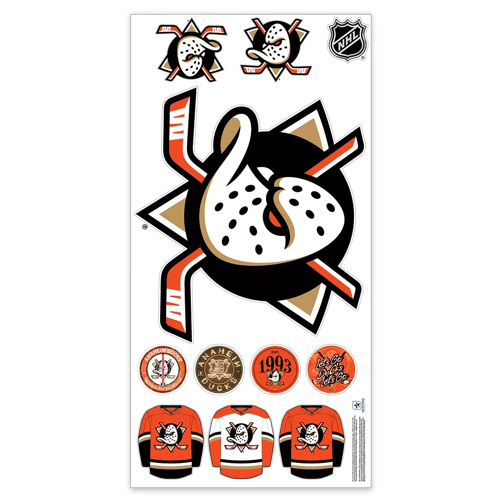 Anaheim Ducks Repositionable Team Logo Wall Decal Set