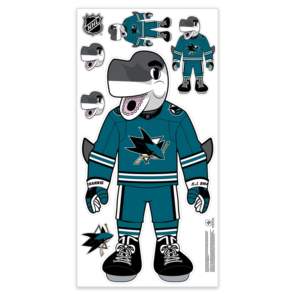 San Jose Sharks Mascot Repositionable Wall Decal Set