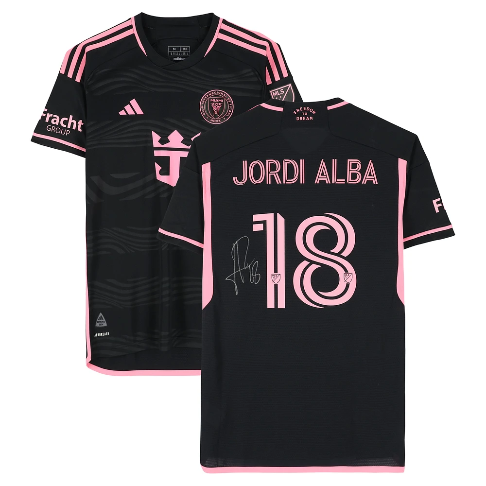 Jordi Alba Inter Miami CF Autographed Match-Used #18 Black adidas Jersey vs. Columbus Crew on October 2, 2024 - Size M