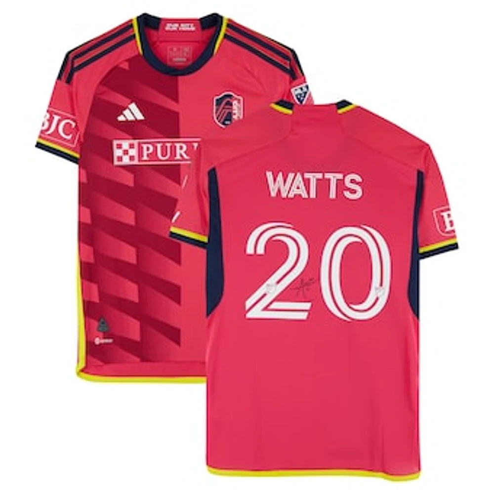 Akil Watts St. Louis City SC Autographed Match-Used #20 Red adidas Jersey from the 2024 MLS Season - Size M