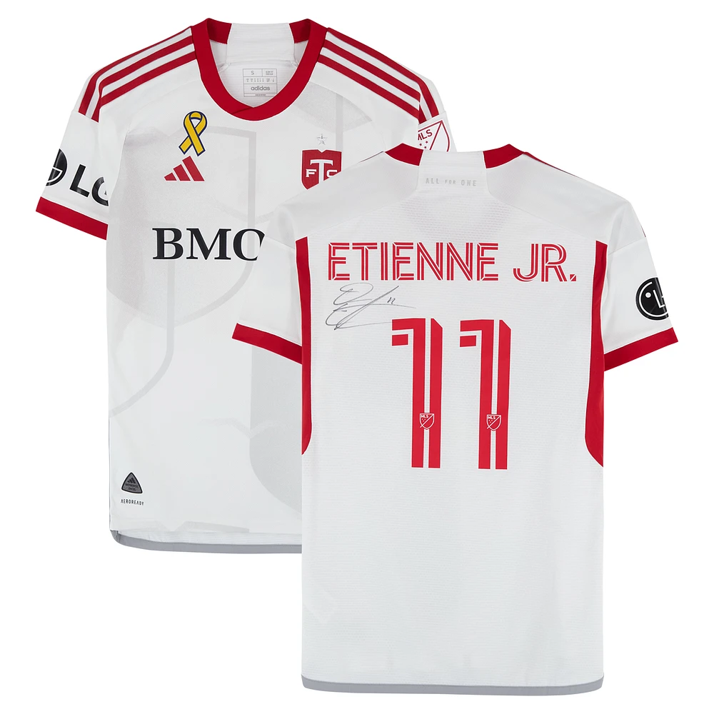 Derrick Etienne Jr. Toronto FC Autographed Match-Used #11 White adidas Jersey from the 2024 MLS Season - Size S