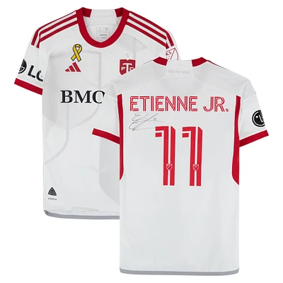 Derrick Etienne Jr. Toronto FC Autographed Match-Used #11 White adidas Jersey from the 2024 MLS Season - Size S