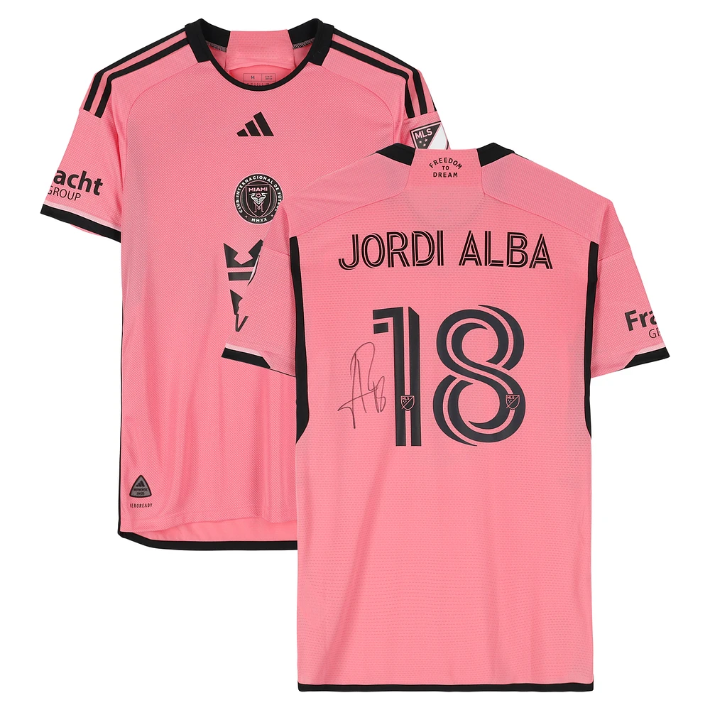 Jordi Alba Inter Miami CF Autographed Match-Used #18 Pink adidas Jersey vs. New England Revolution on October 19, 2024 - Size M