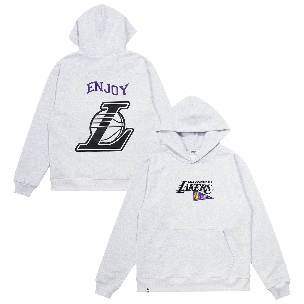 Unisex Enjoy Basketball x Los Angeles Lakers Heather Gray Hoop Enthusiast Capsule Collection Pullover Hoodie