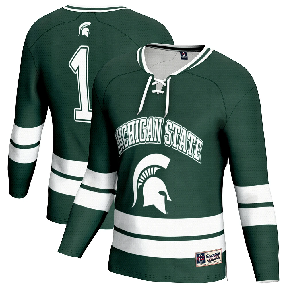 Youth GameDay Greats Green Michigan State Spartans Lightweight Fashion Men's Hockey Jersey