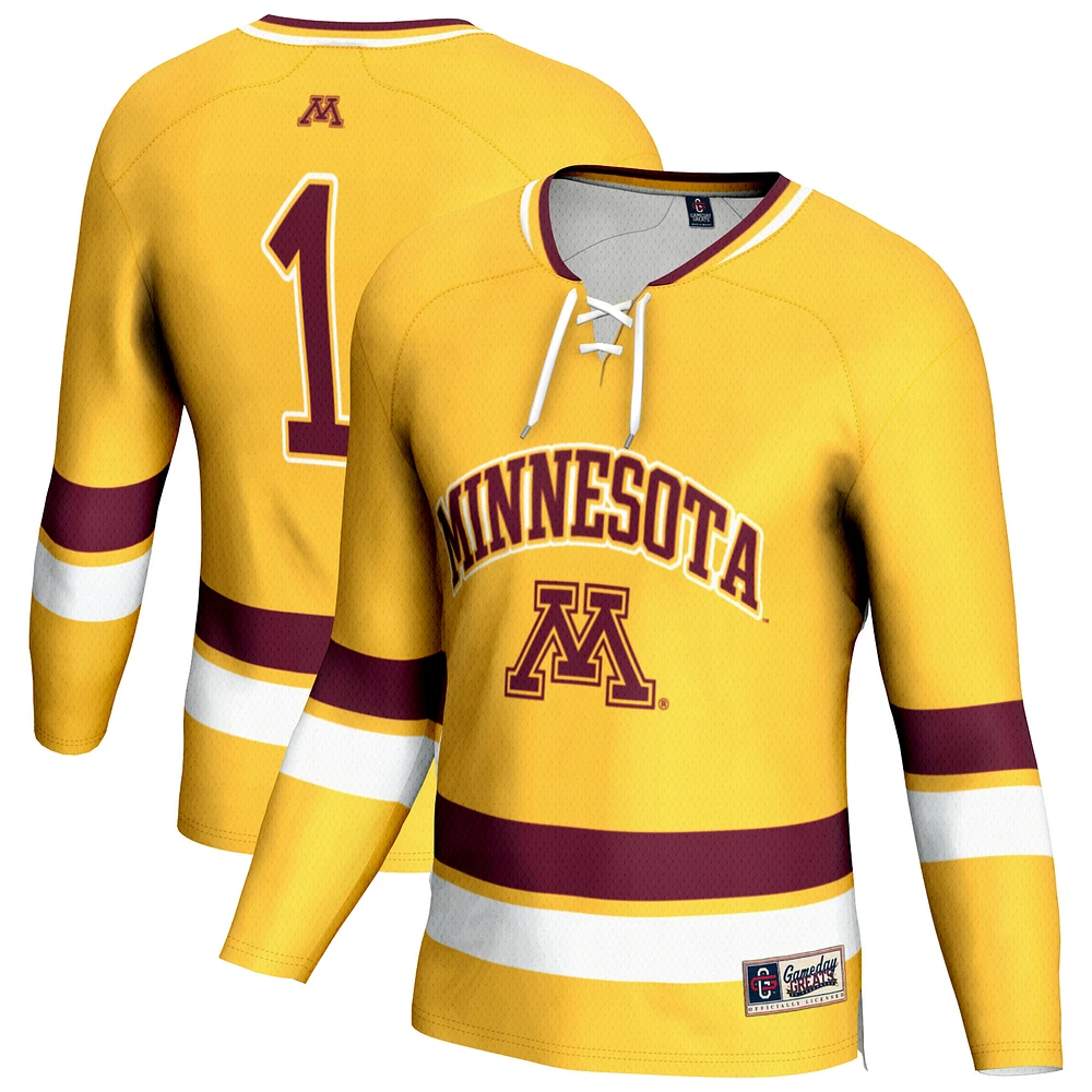 Youth GameDay Greats Gold Minnesota Golden Gophers Lightweight Fashion Men's Hockey Jersey