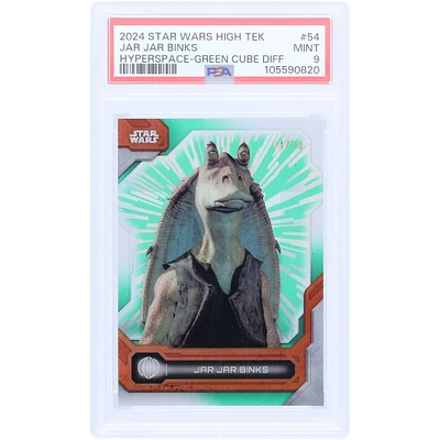 Jar Jar Binks 2024 Topps Star Wars High Tek Green Cube #54 #4/10 PSA Authenticated 9 Card