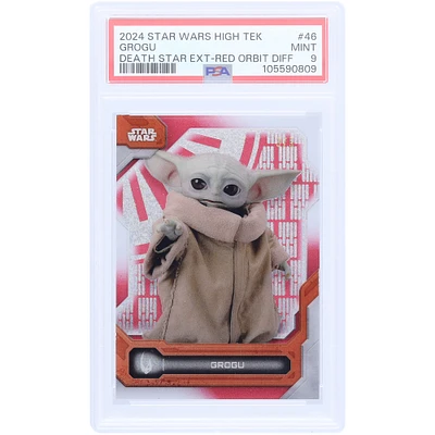 Grogu 2024 Topps Star Wars High Tek Red Orbit #46 #3/5 PSA Authenticated 9 Card