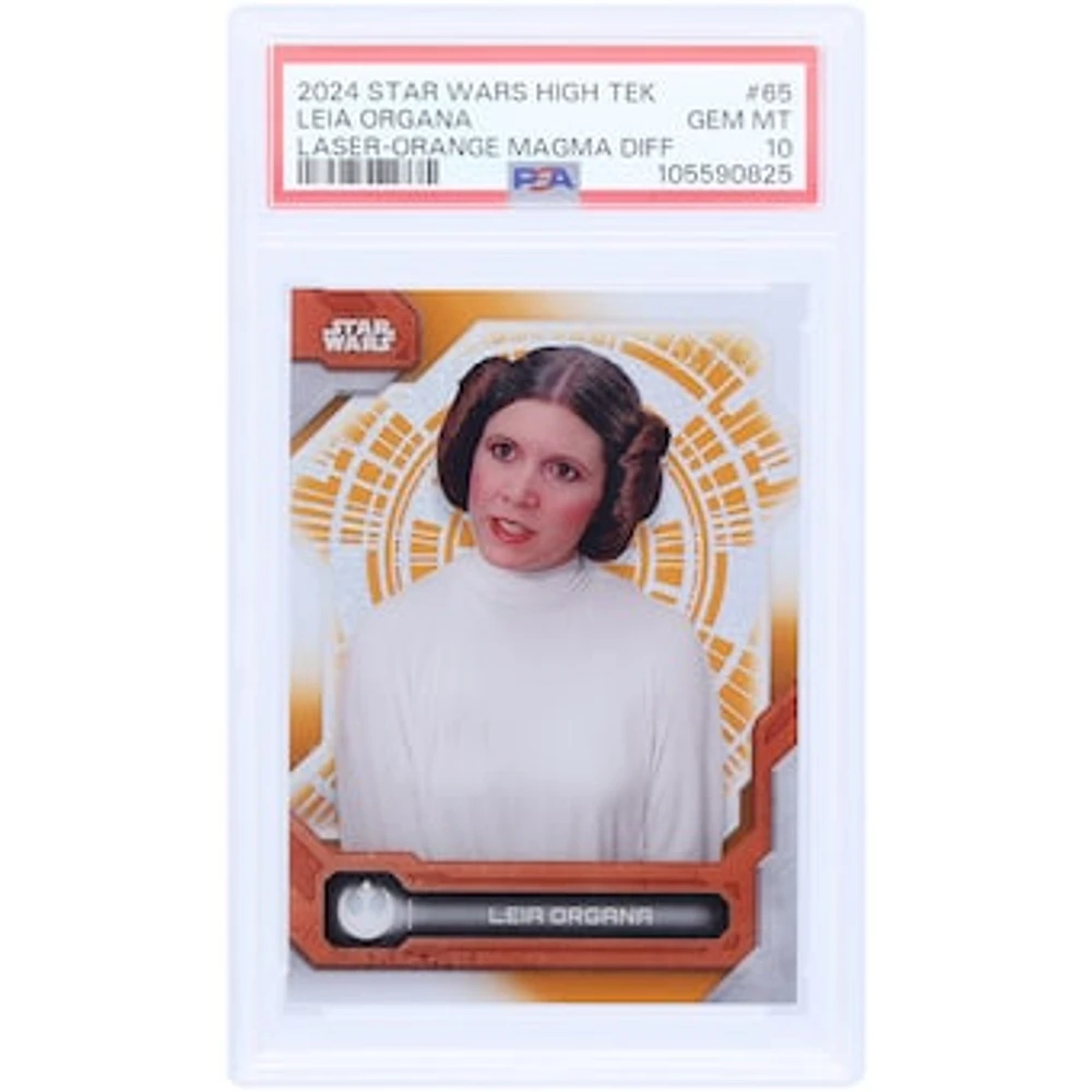 Leia Organa 2024 Topps Star Wars High Tek Orange Magma #65 #20/25 PSA Authenticated 10 Card