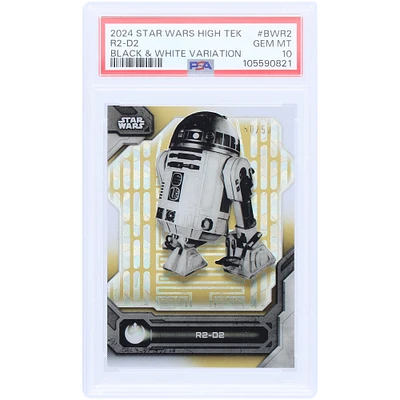 R2-D2 2024 Topps Star Wars High Tek Black & White Variation #BW-R2 #50/50 PSA Authenticated 10 Card