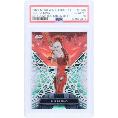 Aurra Sing 2024 Topps Star Wars High Tek Shadow Tek Green #ST-AS #7/10 PSA Authenticated 10 Card