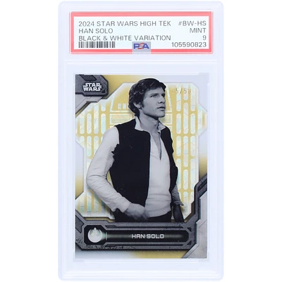 Han Solo 2024 Topps Star Wars High Tek Black & White Variation #BW-HS #5/50 PSA Authenticated 9 Card