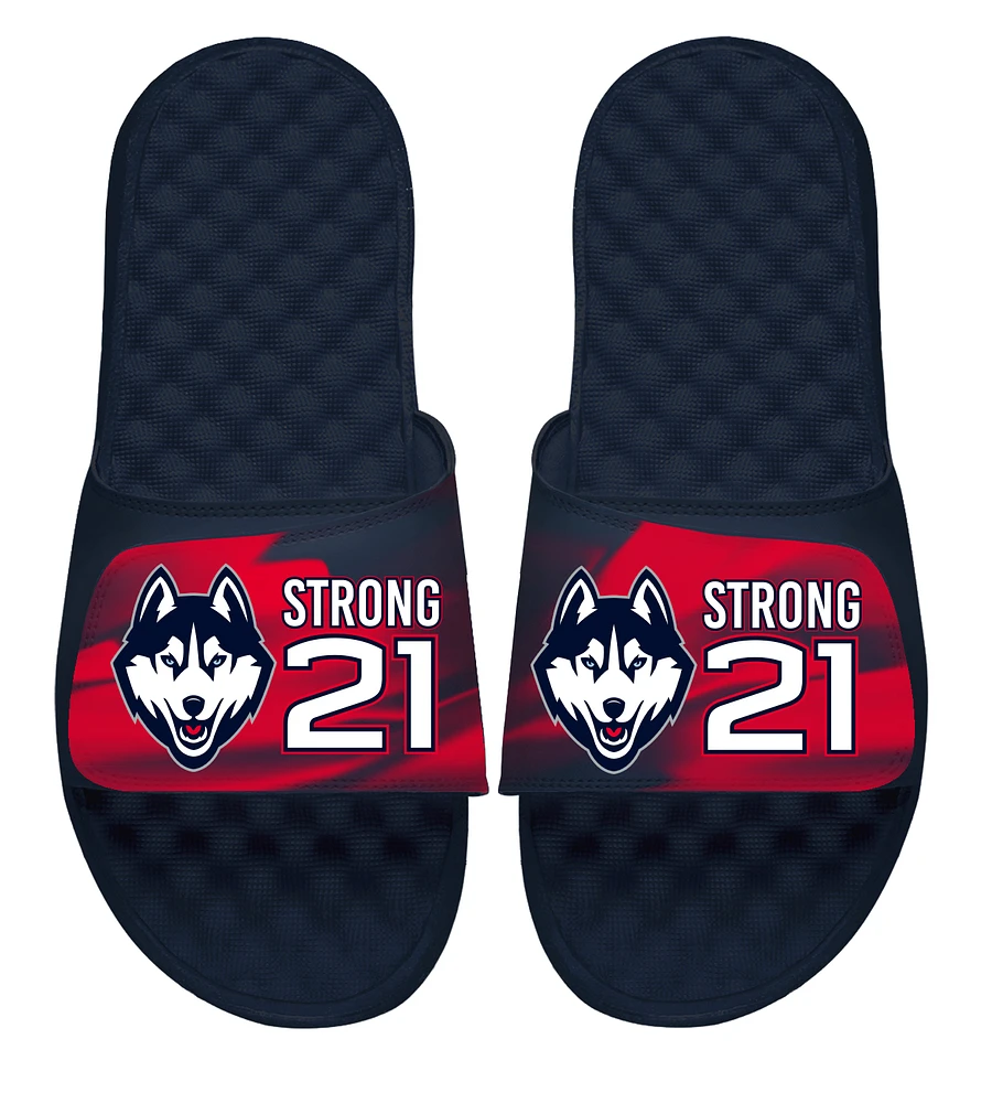 Unisex ISlide Sarah Strong Navy UConn Huskies Logo Stack Slide Sandals