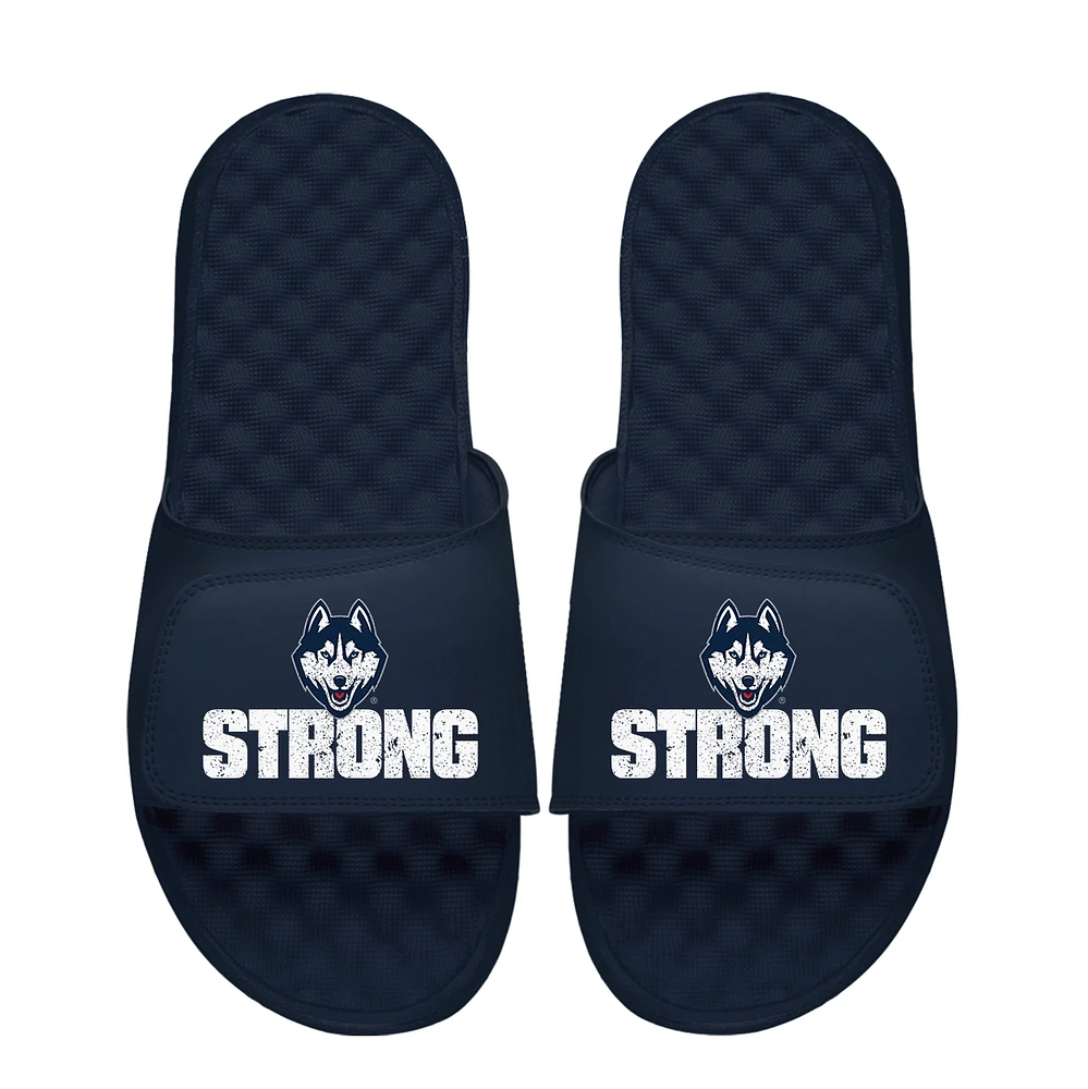 Unisex ISlide Sarah Strong Navy UConn Huskies Player Stacked Slide Sandals