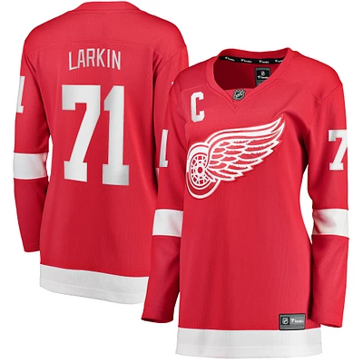 Women's Fanatics Dylan Larkin Red Detroit Wings Home Premier Breakaway Captain's Patch Player Jersey