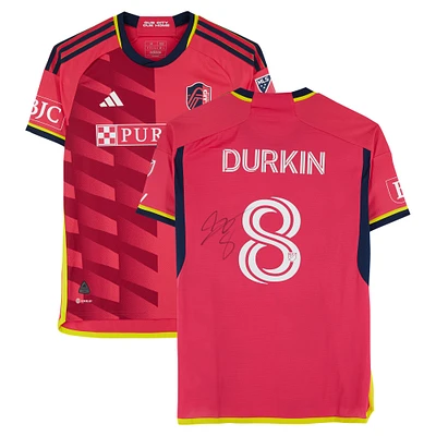 Chris Durkin St. Louis City SC Autographed Match-Used #8 Red adidas Jersey from the 2024 MLS Season - Size M