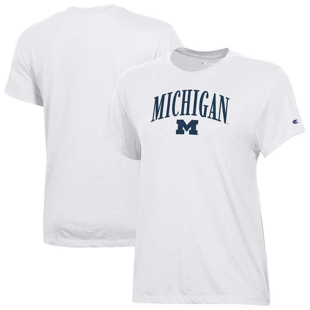 Women's Champion White Michigan Wolverines Core T-Shirt
