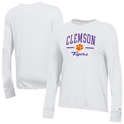 Women's Champion White Clemson Tigers Core Long Sleeve T-Shirt