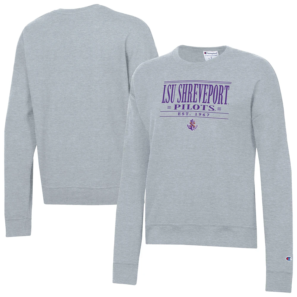 Women's Champion Gray LSU Shreveport Pilots Powerblend Pullover Sweatshirt