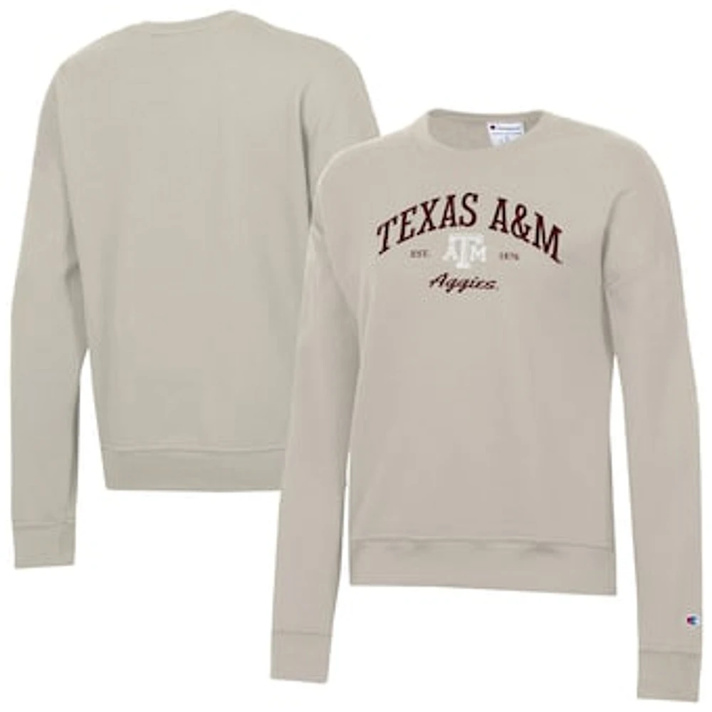 Women's Champion Oatmeal Texas A&M Aggies Powerblend Pullover Sweatshirt