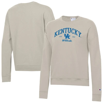 Women's Champion Oatmeal Kentucky Wildcats Powerblend Pullover Sweatshirt