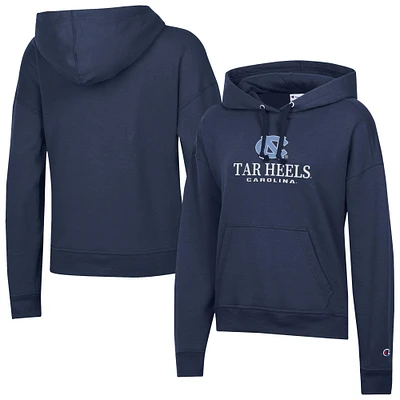 Women's Champion Navy North Carolina Tar Heels Powerblend Fleece Pullover Hoodie