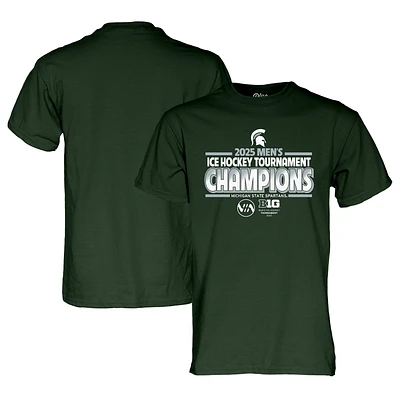 Unisex Blue 84 Green Michigan State Spartans 2025 Big Ten Men's Hockey Conference Tournament Champions T-Shirt