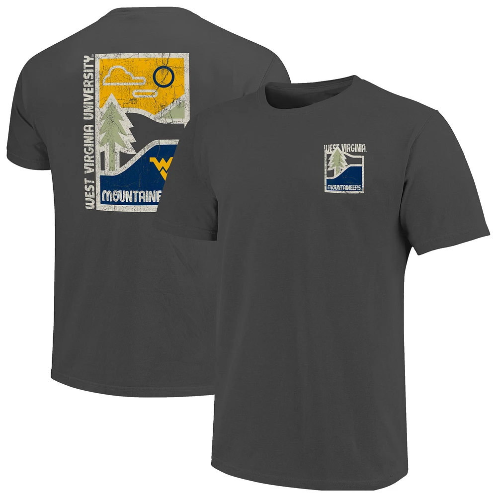 Men's Graphite West Virginia Mountaineers Comfort Colors Minimal Vista Distressed Graphics T-Shirt