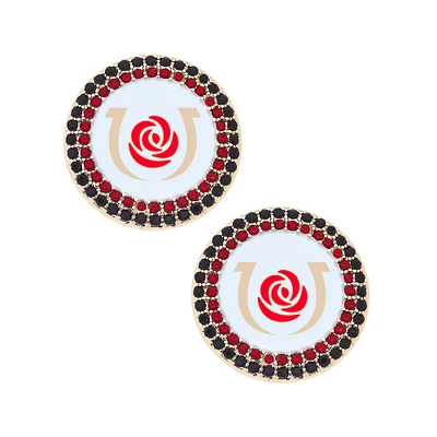 CANVAS Style Kentucky Derby Pave Logo Stud Earring