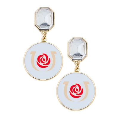 CANVAS Style Kentucky Derby Rhinestone Enamel Logo Earrings