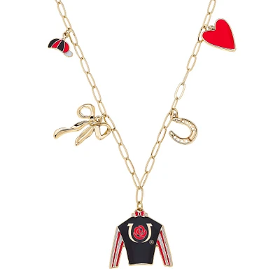 CANVAS Style Kentucky Derby Paperclip Charm Collector Necklace