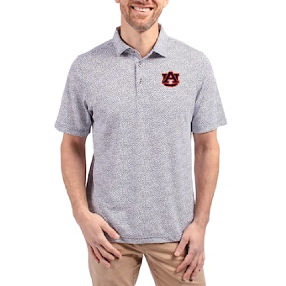 Men's Cutter & Buck Navy Auburn Tigers Virtue Eco Pique Botanical Print Recycled DryTec Polo
