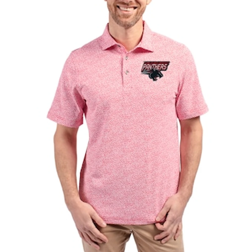 Men's Cutter & Buck Clark Atlanta University Panthers Virtue Eco Pique Botanical Print Recycled DryTec Polo