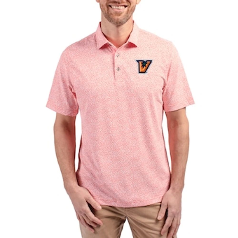 Men's Cutter & Buck Texas-Rio Grande Valley Vaqueros Virtue Eco Pique Botanical Print Recycled DryTec Polo